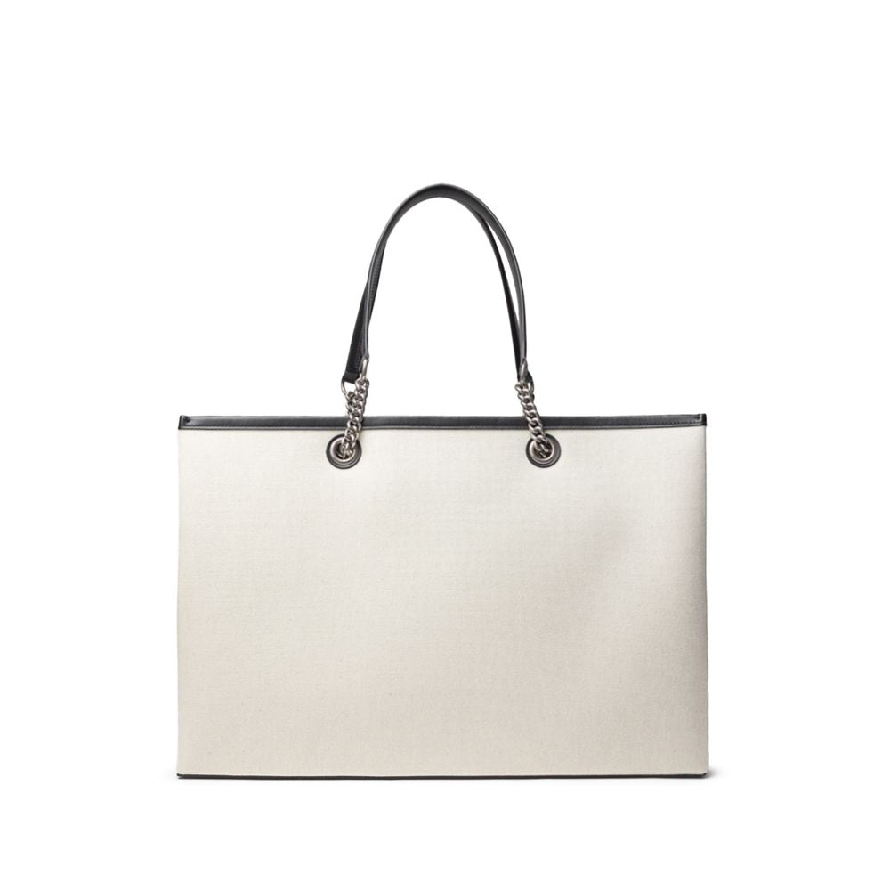 Front view with bag zipped and handles upright.