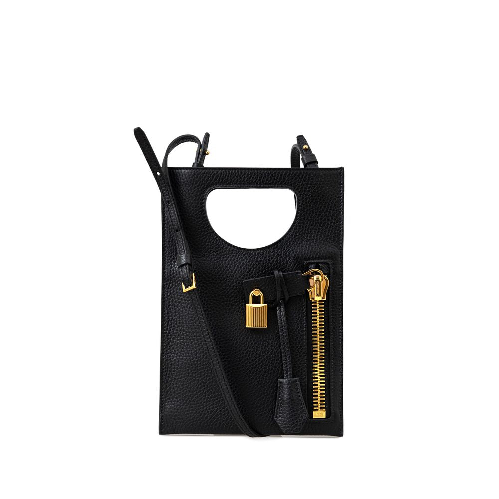 Tom Ford Black Leather Shoulder Bag TOFO-9334676