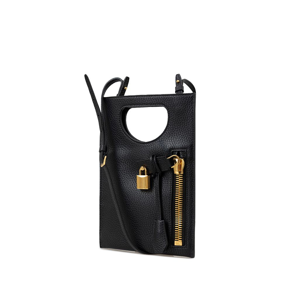 Tom Ford Black Leather Shoulder Bag TOFO-9334676