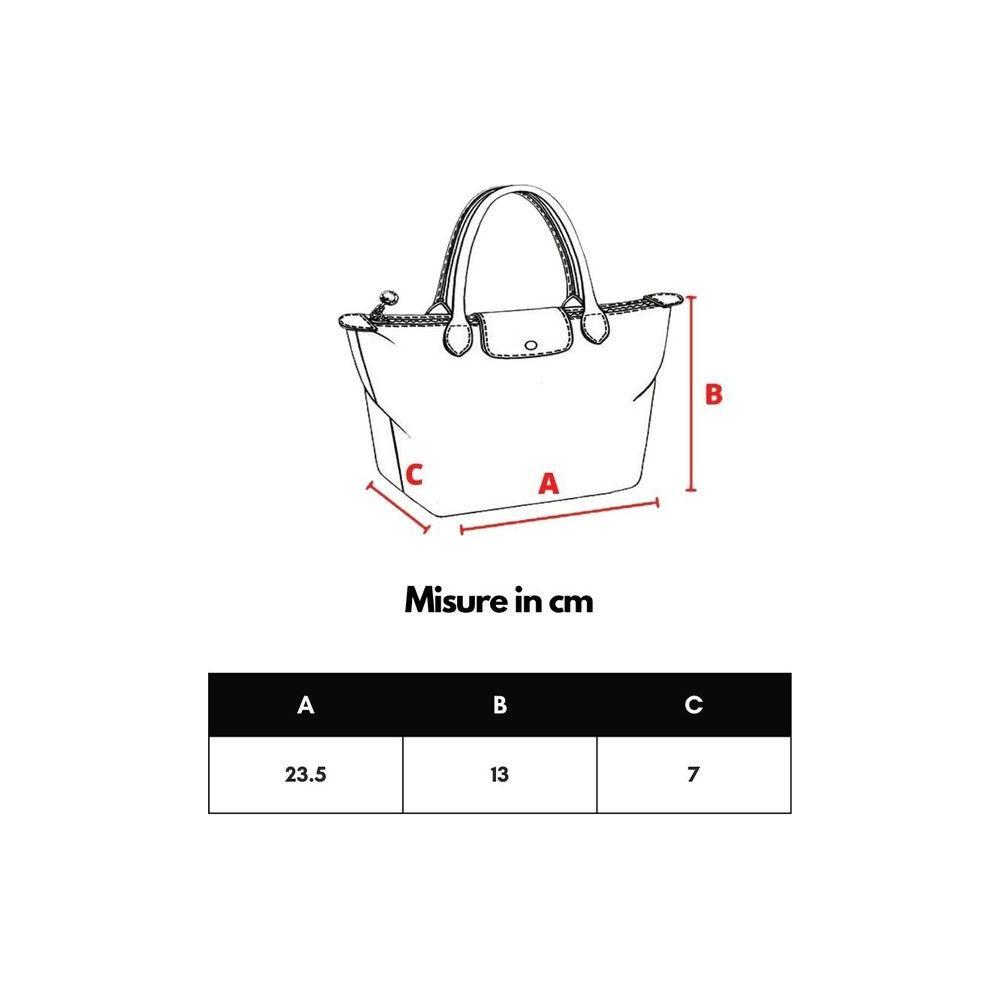 Front view with bag zipped and handles upright.
