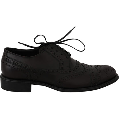 Dolce & Gabbana Black Leather Wingtip Oxford Dress Shoes Dress Shoes