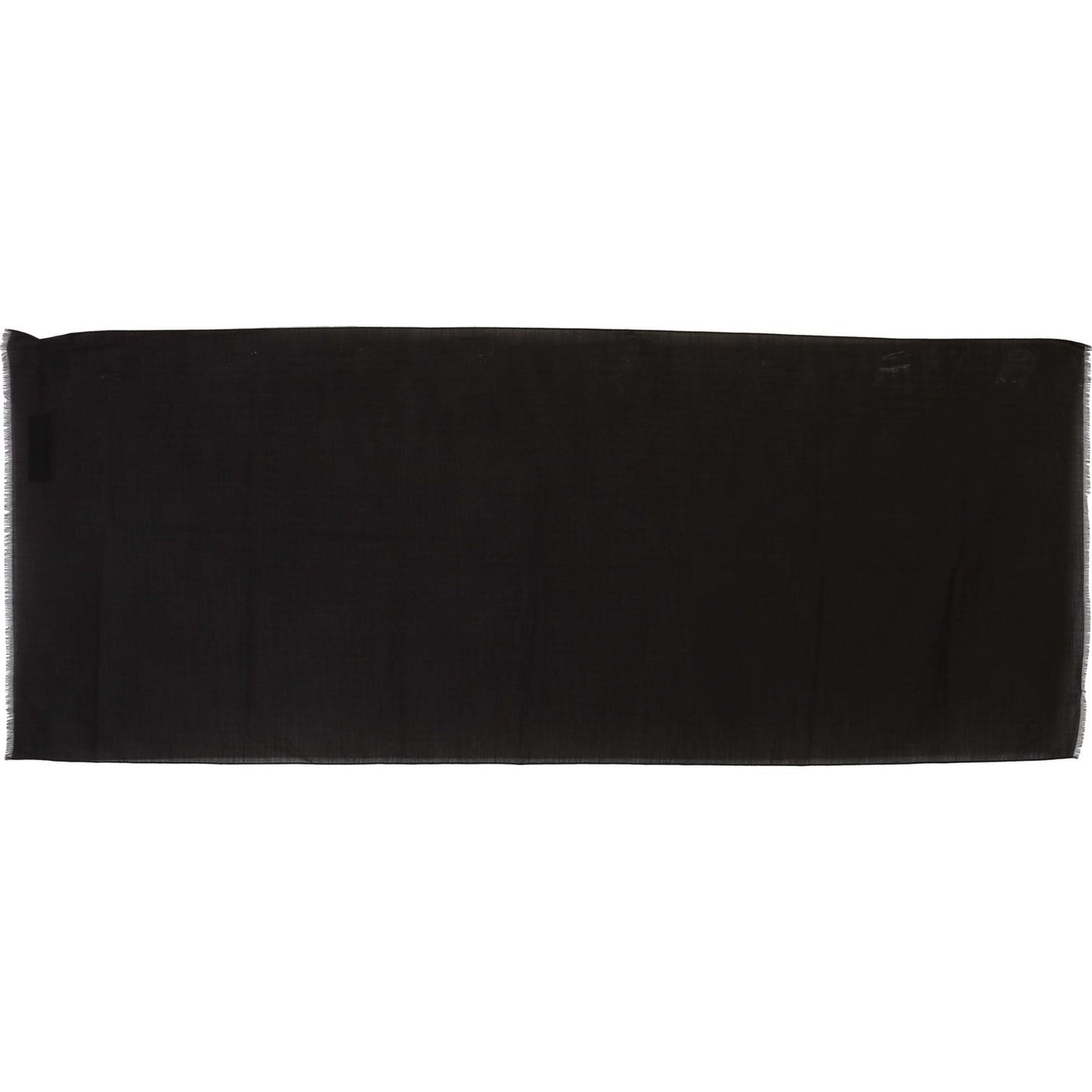 Dolce & Gabbana Dark Gray Virgin Wool Striped Pattern Wrap Scarf Dolce & Gabbana