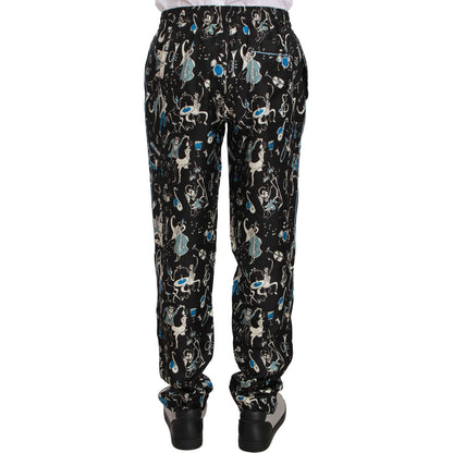 Dolce & Gabbana Black Musical Instrument Sleepwear Pants Dolce & Gabbana