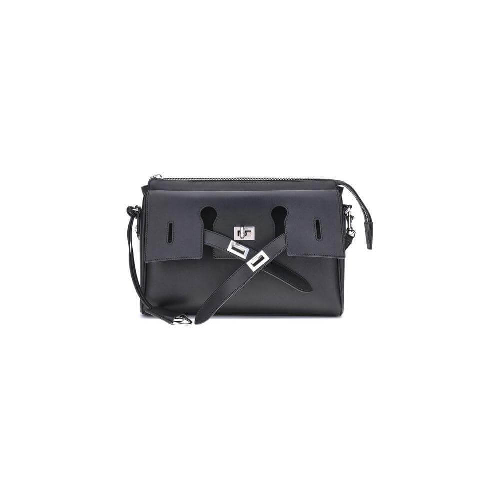 Front view with bag zipped and handles upright.