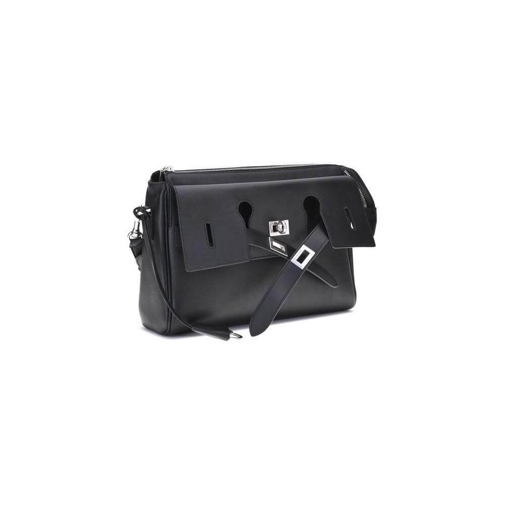 Front view with bag zipped and handles upright.