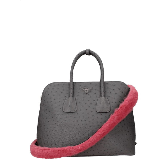 Prada Pink Fur Shoulder Bags