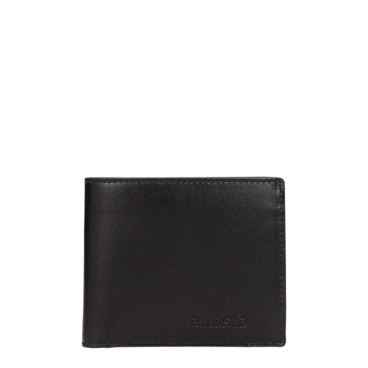 Testoni Black Leather Wallet Testoni