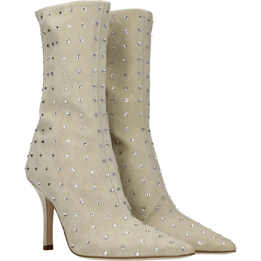Paris Texas Beige Leather Ankle Boots PA-8547223798025-EU36/US6