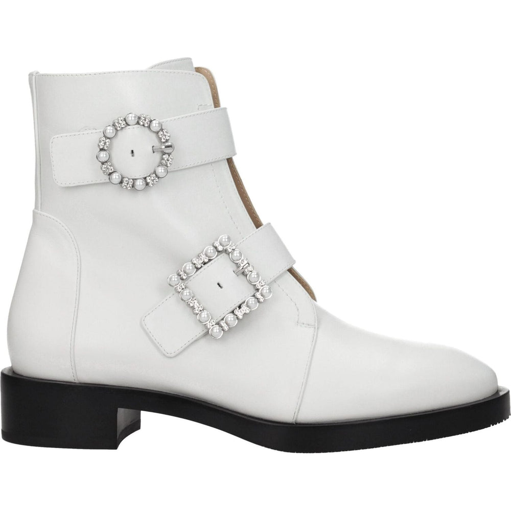 Stuart Weitzman White Leather Ankle Boots ST-8547258237193-EU37.5/US7.5