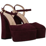 Stuart Weitzman Red Leather Platforms ST-8547258335497-EU38.5/US8.5