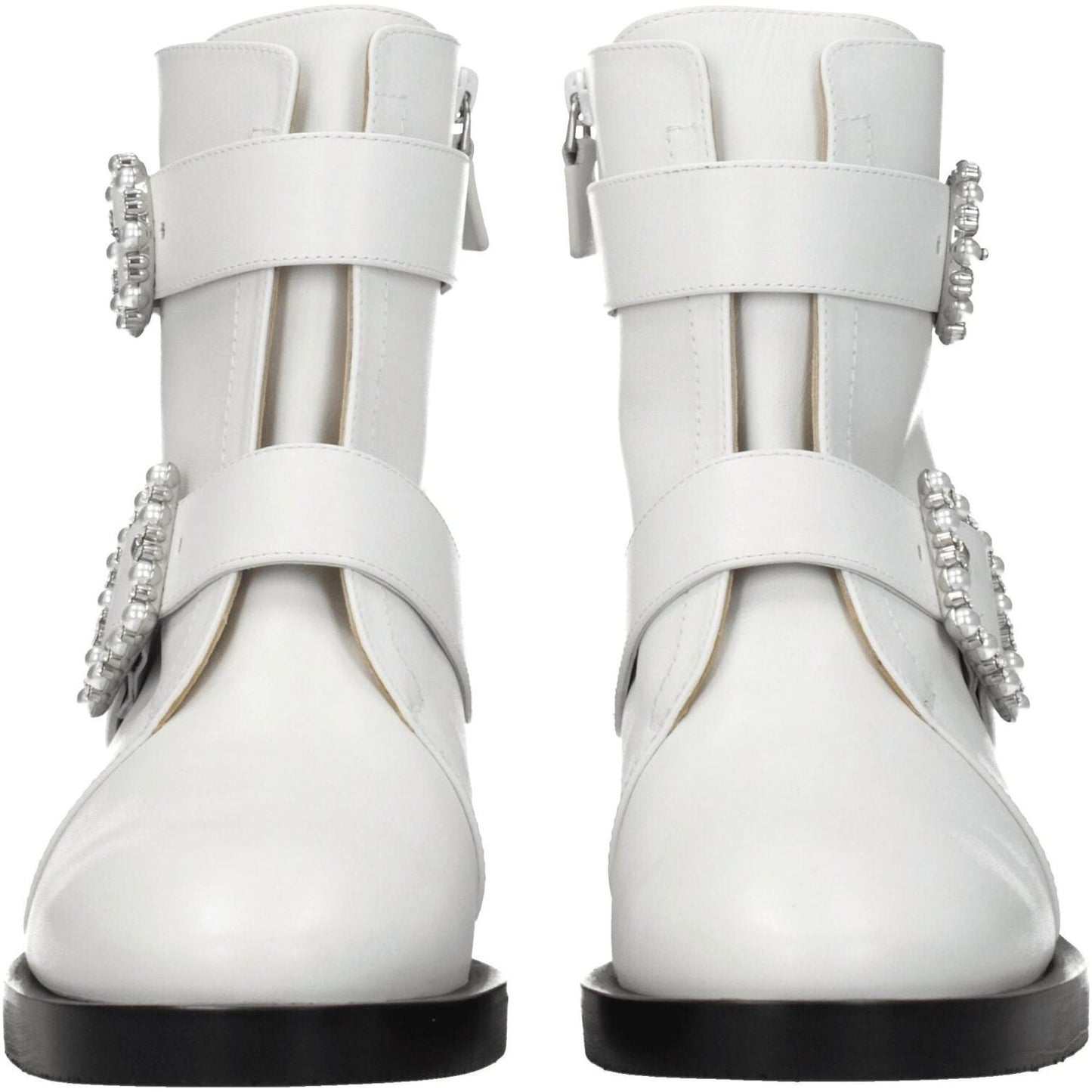 Stuart Weitzman White Leather Ankle Boots ST-8547258237193-EU37.5/US7.5