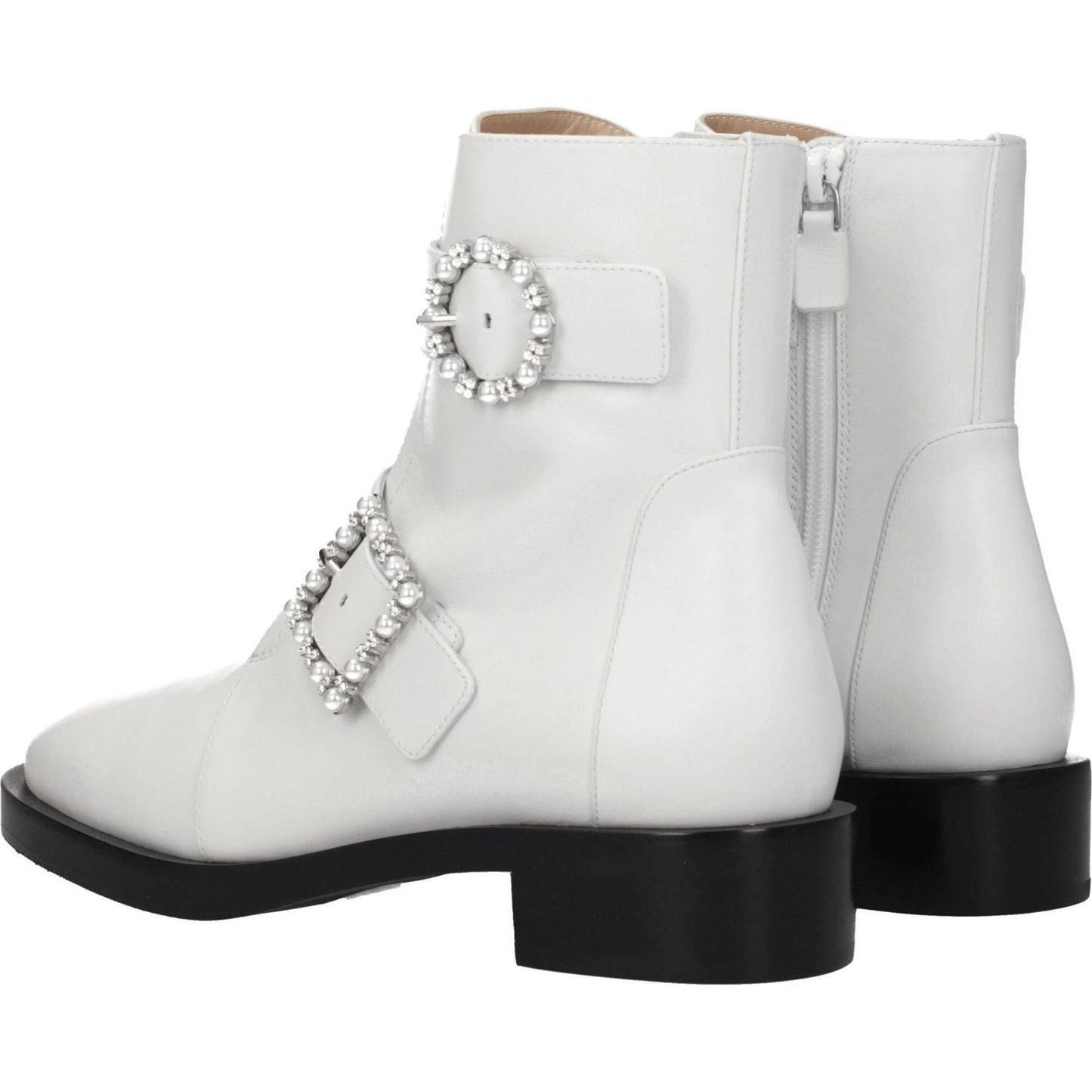 Stuart Weitzman White Leather Ankle Boots ST-8547258237193-EU37.5/US7.5