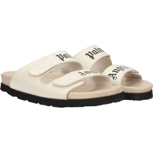 Palm Angels Beige Leather Flat Sandals PA-8547326329097-EU35/US5