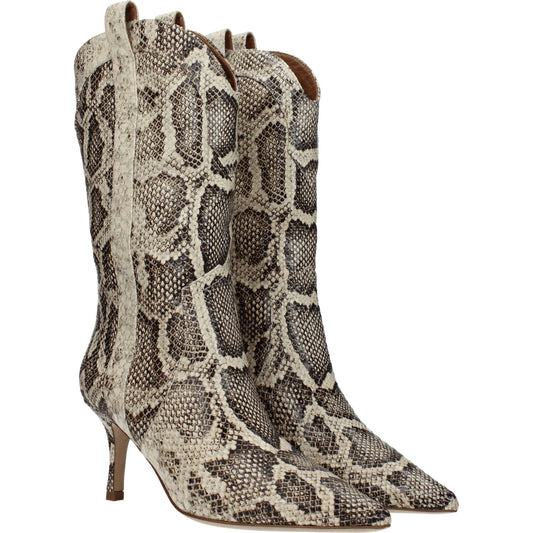 Paris Texas Beige Leather Ankle Boots PA-8547451142409-EU36/US6