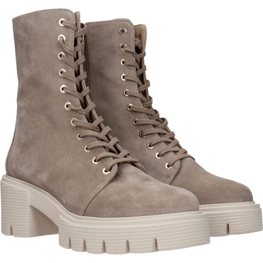 Stuart Weitzman Beige Leather Ankle Boots ST-8547457433865-EU38.5/US8.5