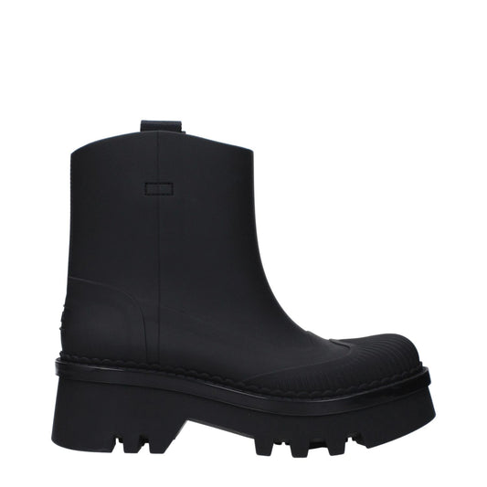 Chloé Black Cotton Ankle Boots Chloé