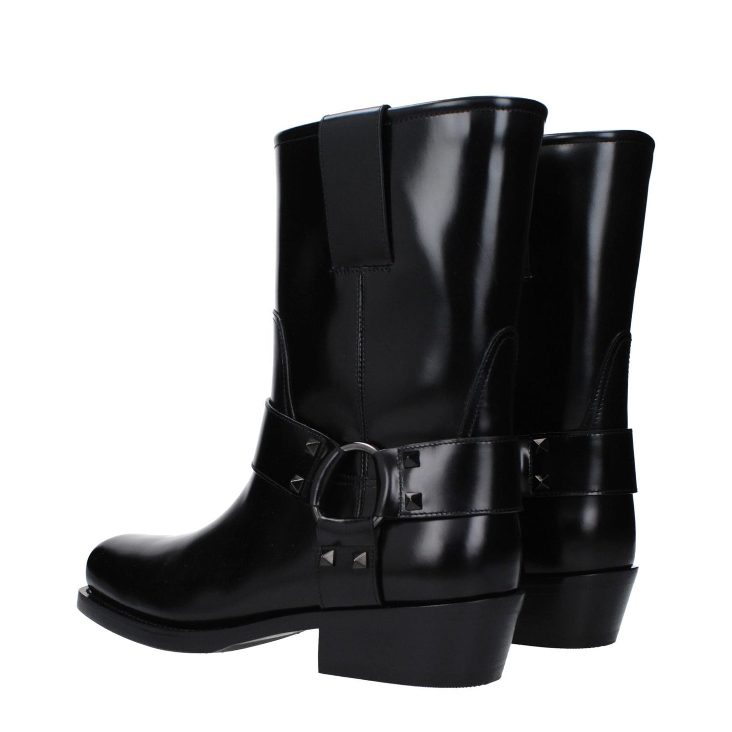 Valentino Garavani Black Leather Ankle Boots Valentino Garavani