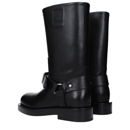 Burberry Black Leather Boots Burberry