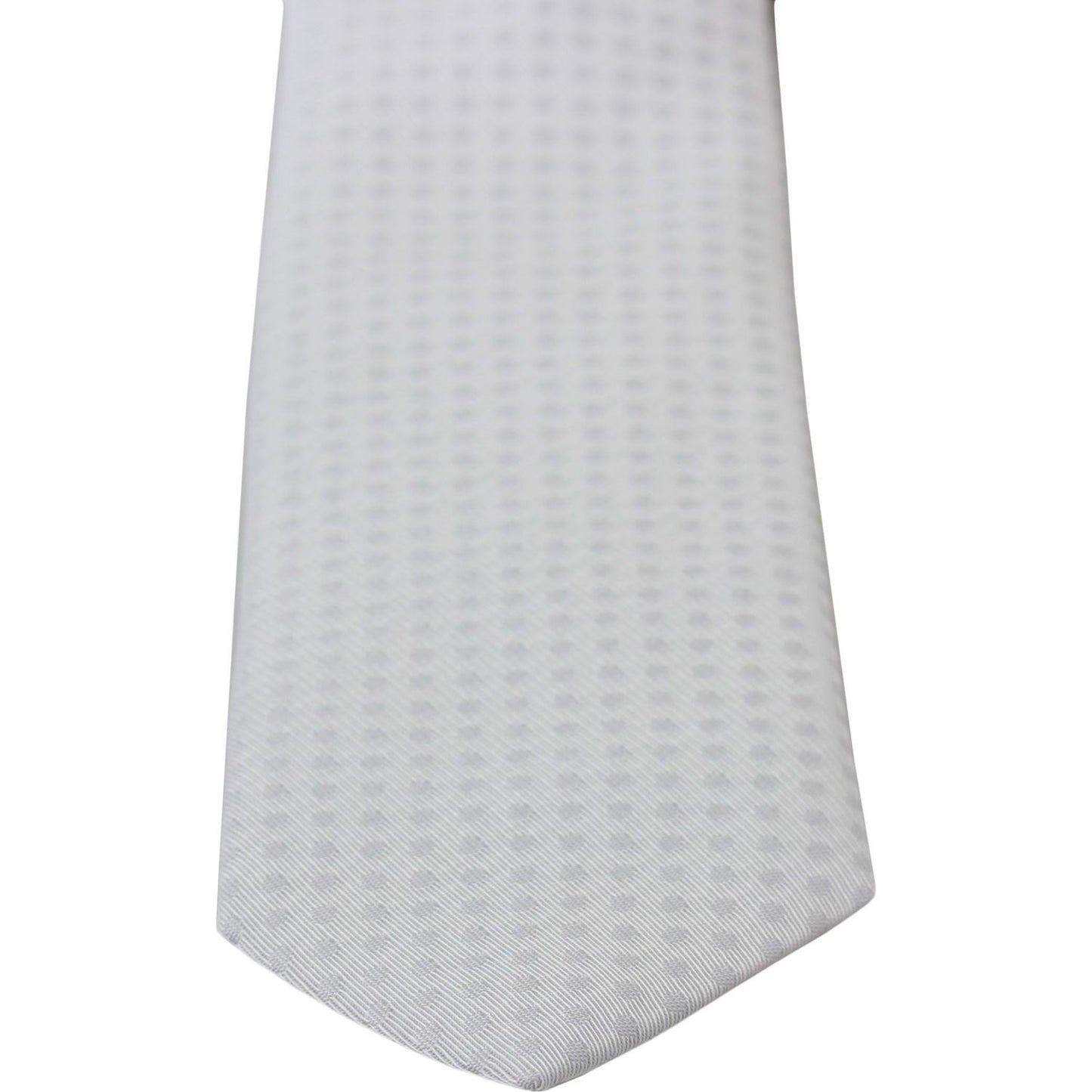 Dolce & Gabbana White Patterned Classic Mens Slim Necktie Tie Dolce & Gabbana
