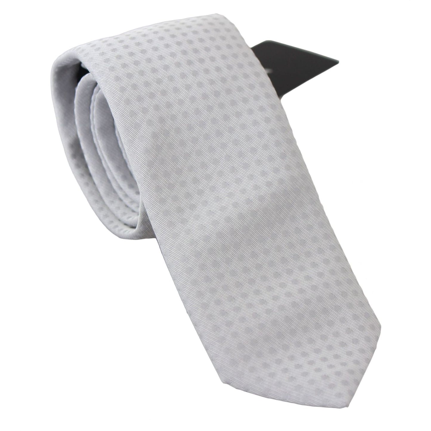 Dolce & Gabbana White Patterned Classic Mens Slim Necktie Tie Dolce & Gabbana