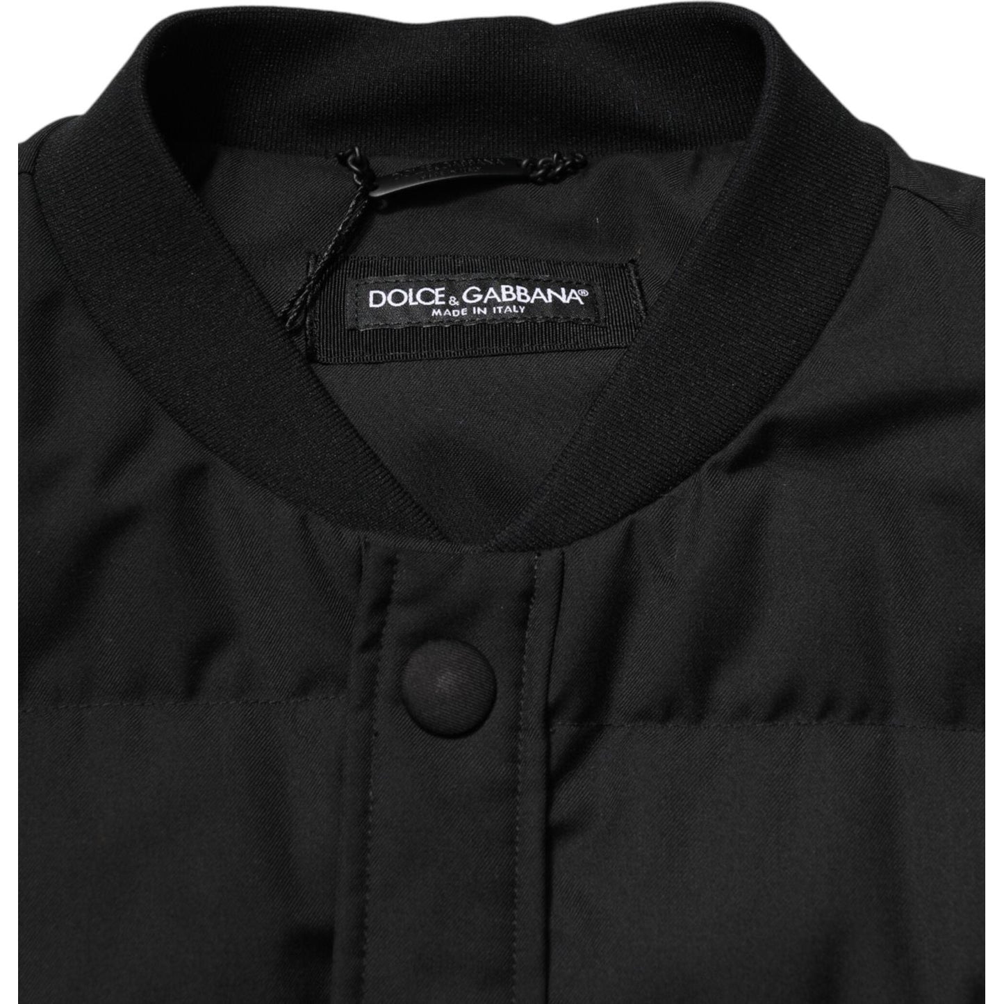 Dolce & Gabbana Black Sleeveless Parka Logo Plaque Jacket JKT41510-48