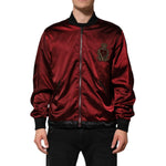 Dolce & Gabbana Maroon Nylon DG Crown Embroidery Jacket JKT41533-50