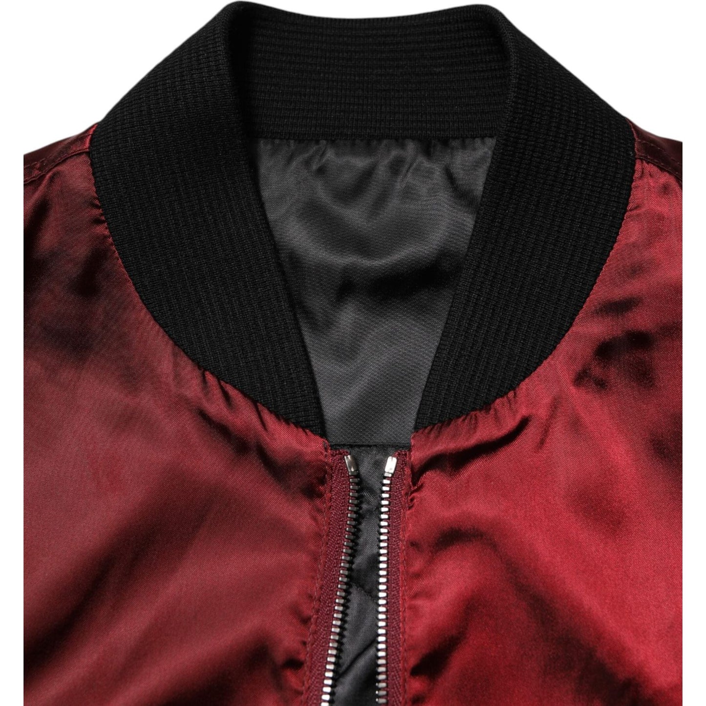 Dolce & Gabbana Maroon Nylon DG Crown Embroidery Jacket JKT41533-50