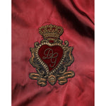 Dolce & Gabbana Maroon Nylon DG Crown Embroidery Jacket JKT41533-50