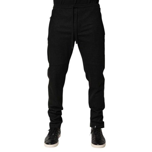 Dolce & Gabbana Marl Black Wool Blend Jogger Sweatpants Pants