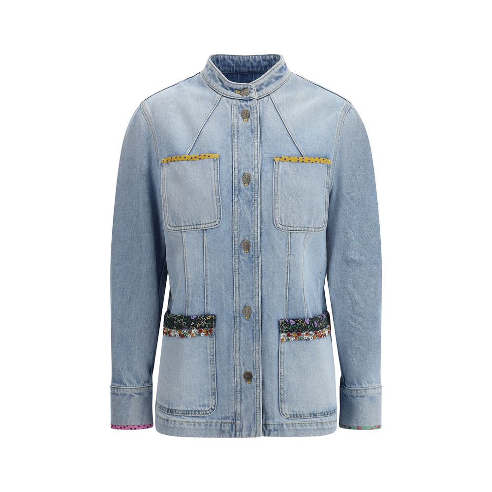 Valentino Light Blue Cotton Denim Jacket