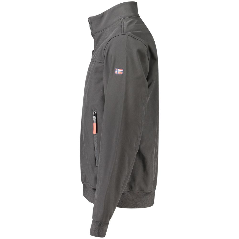 Front view with bag zipped and handles upright.