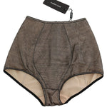 Dolce & Gabbana Beige Black Net Cotton Blend Chic Underwear Dolce & Gabbana Dark Slate Gray
