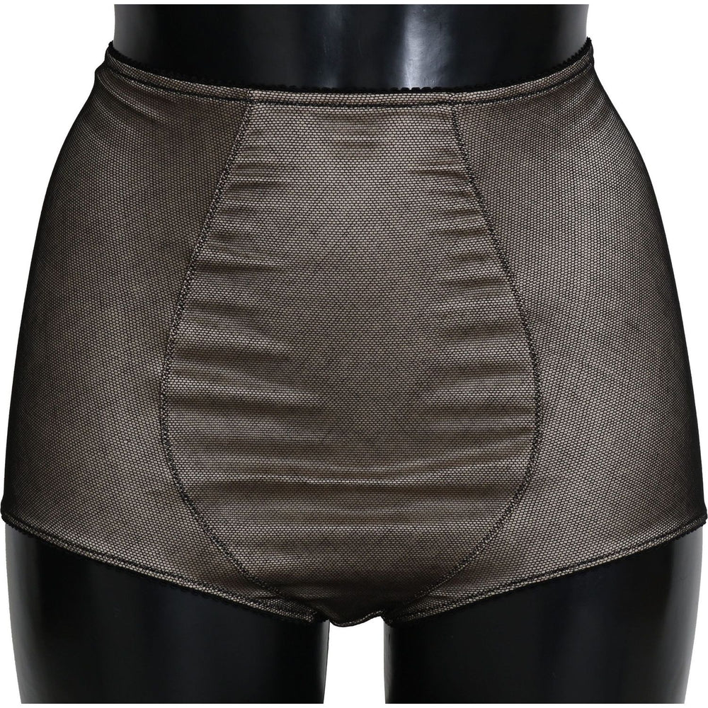 Dolce & Gabbana Beige Black Net Cotton Blend Chic Underwear Dolce & Gabbana Dark Slate Gray
