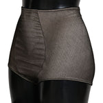 Dolce & Gabbana Beige Black Net Cotton Blend Chic Underwear Dolce & Gabbana Black