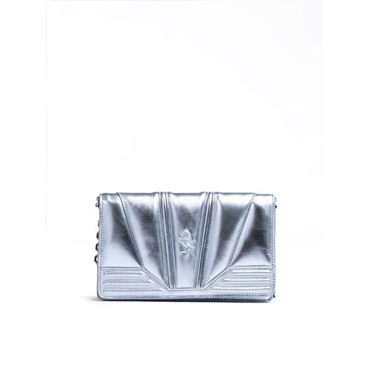 Ferrari Metal light blue GT patent leather bag with chain Ferrari