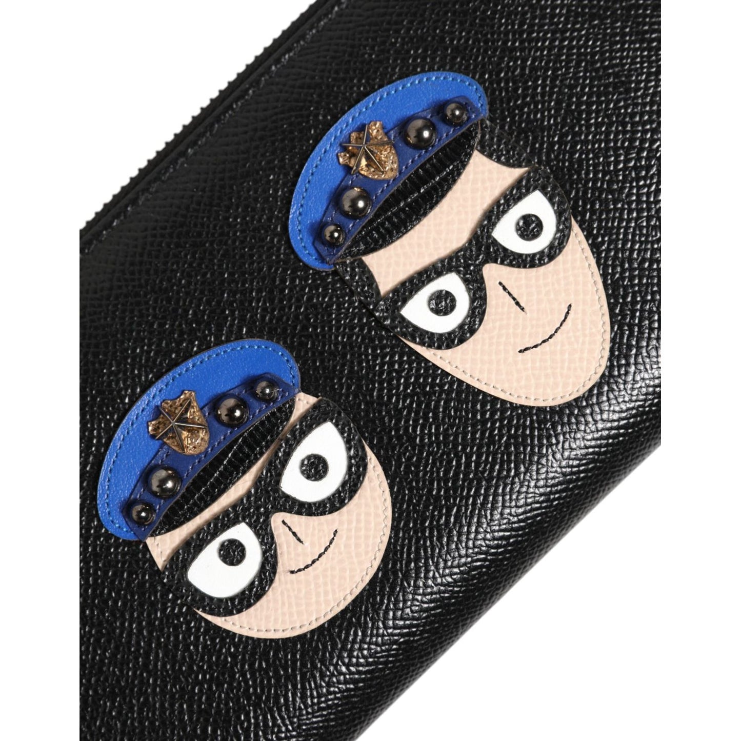 Dolce & Gabbana Black Leather #DGFAMILY Zipper Continental Mens Wallet