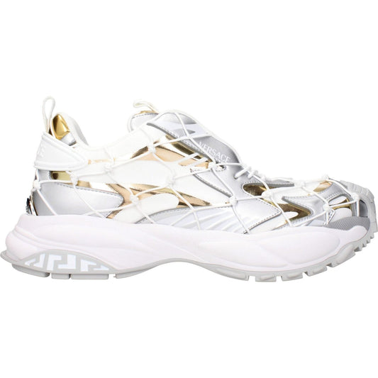 Versace White Fabric Athletic Sneakers