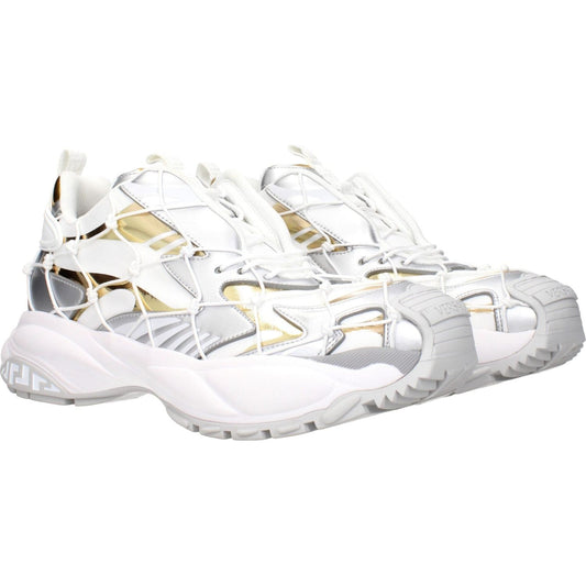 Versace White Fabric Athletic Sneakers