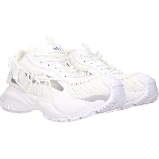Versace White Leather Athletic Sneakers