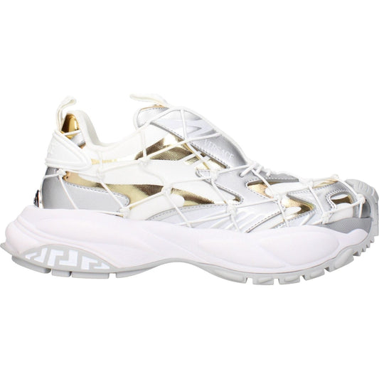 Versace White Fabric Chunky Sneakers