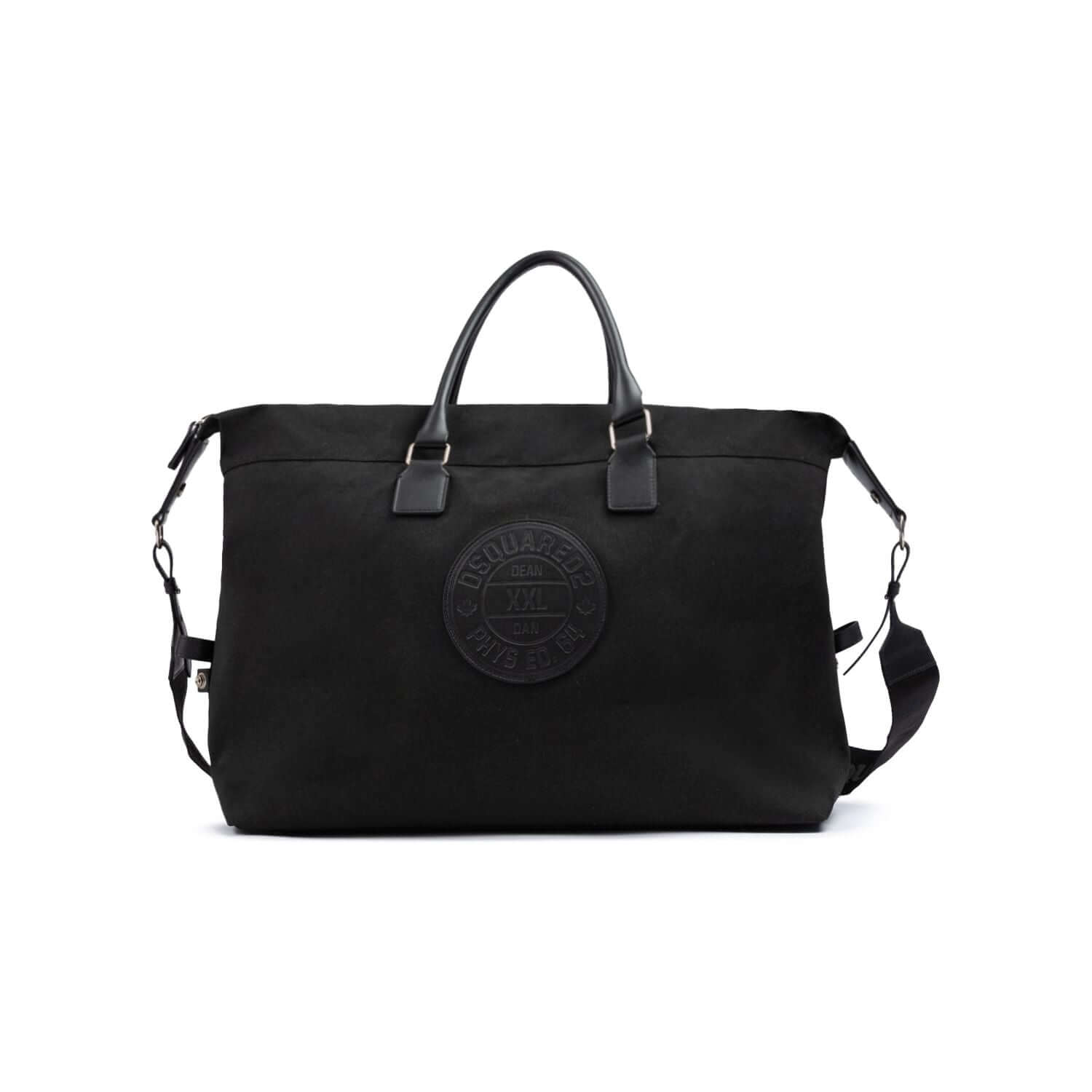 Front view with bag zipped and handles upright.