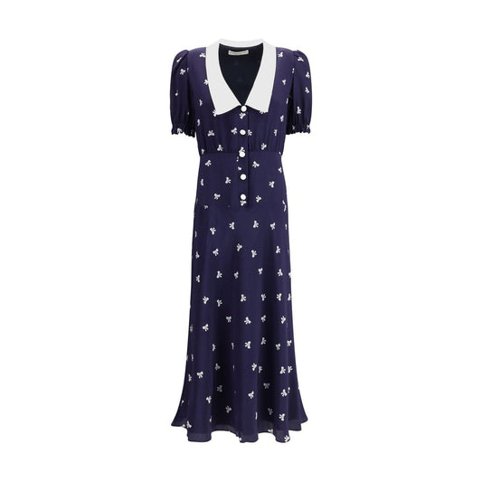 Alessandra Rich Blue Silk Casual Dress Alessandra Rich