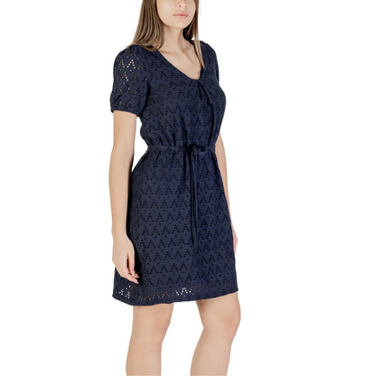Vila Clothes Blue Recycled Polyester Short Dress Vila Clothes
