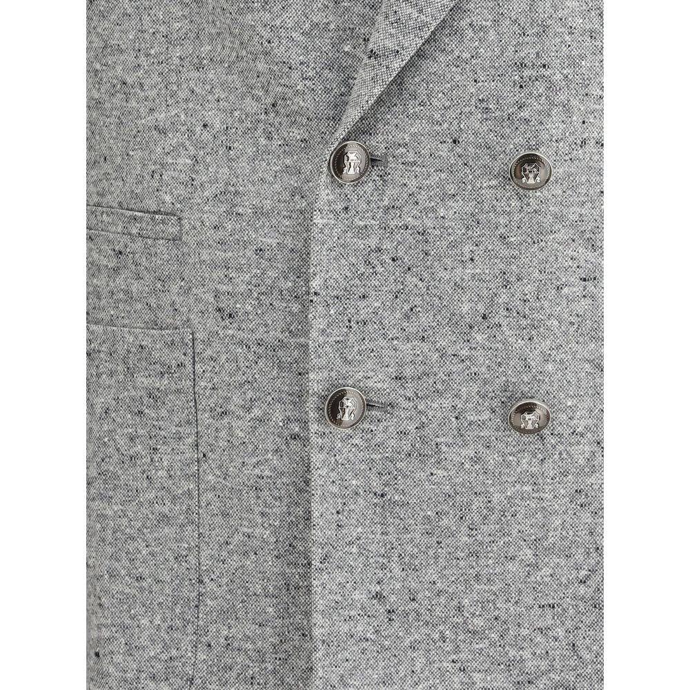 Brunello Cucinelli Gray Wool Blazer Brunello Cucinelli