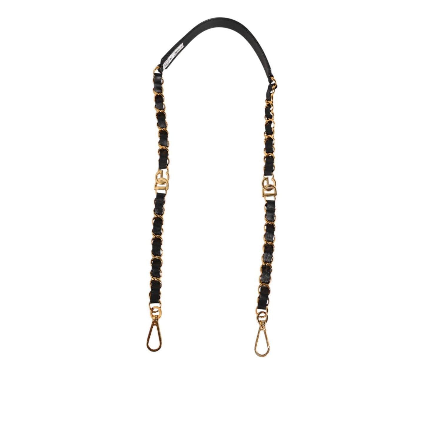 Dolce & Gabbana Black Leather Gold Chain Bag Accessory Shoulder Strap Dolce & Gabbana
