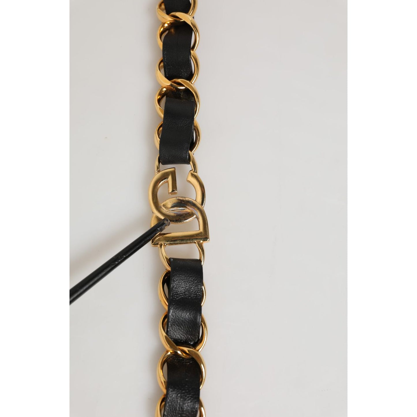 Dolce & Gabbana Black Leather Gold Chain Bag Accessory Shoulder Strap Dolce & Gabbana