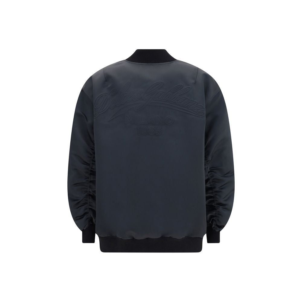 Dolce & Gabbana Black Polyester Bomber Dolce & Gabbana