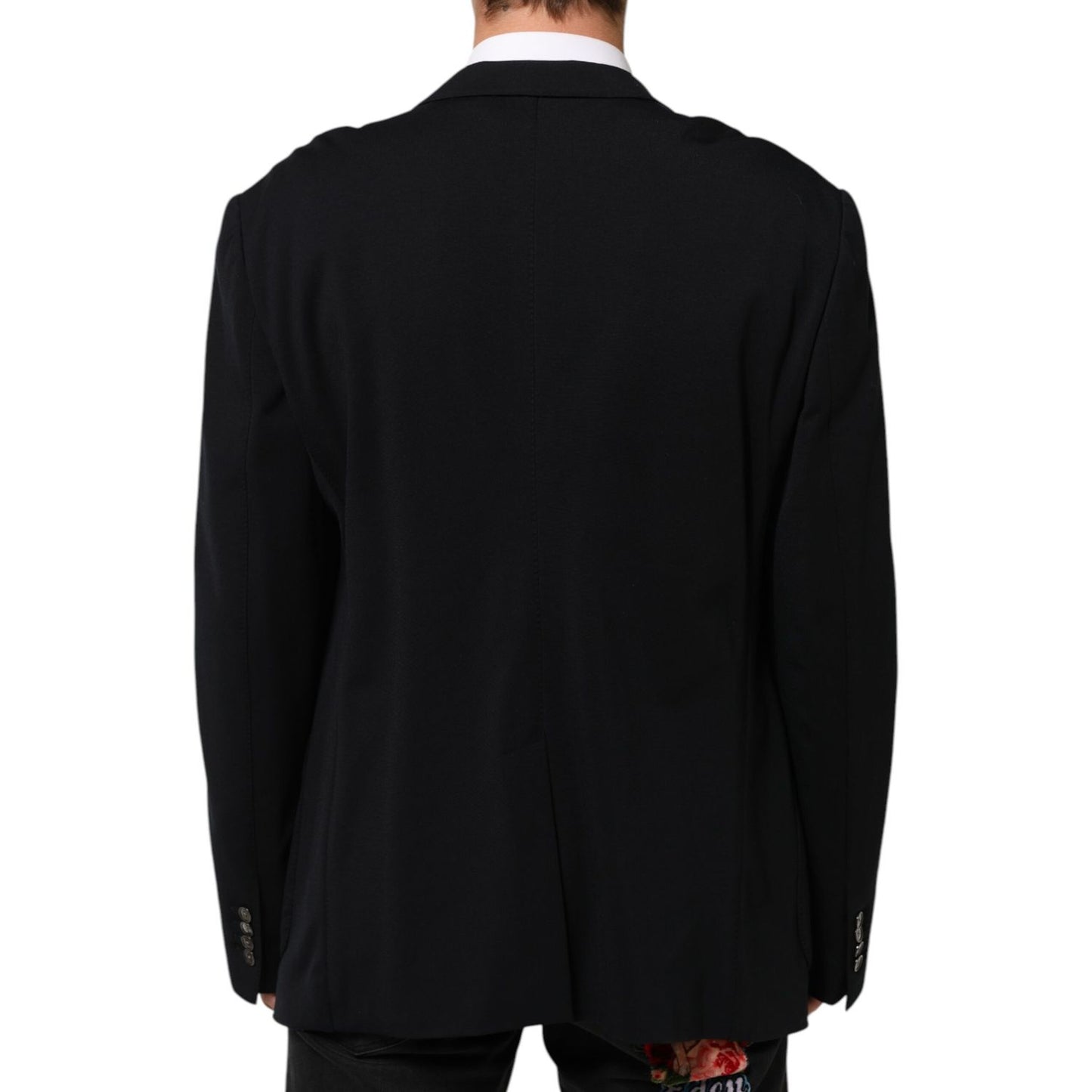 Dolce & Gabbana Dark Blue Viscose 2 Buttons Suit Jacket Blazer