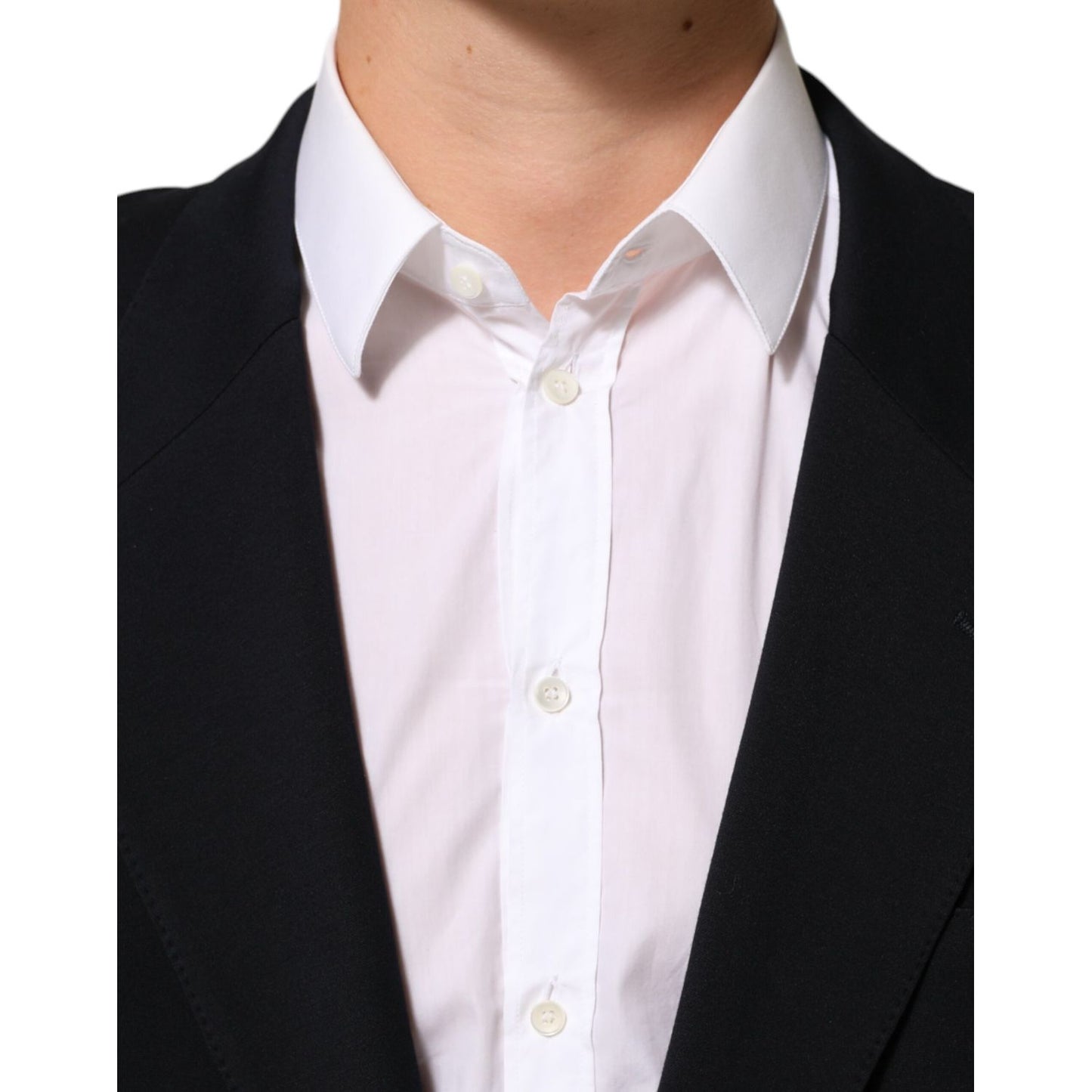 Dolce & Gabbana Dark Blue Viscose 2 Buttons Suit Jacket Blazer