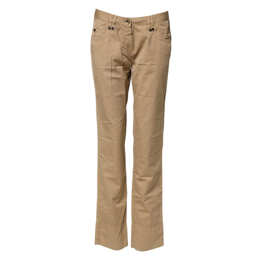 PLEIN SUD Beige Straight Cotton Stretch Chino Pants